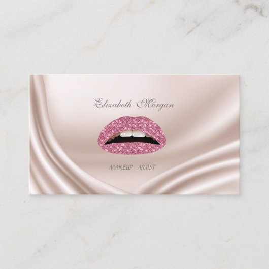 Elegant glamoureus modern glitterielips visitekaartje (Voorkant)