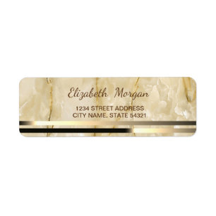 Elegant Glamoureuze Marmer, Streep Adreslabel Etiket