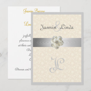 Elegant, Glans, Nep lint, Trouw uitnodiging