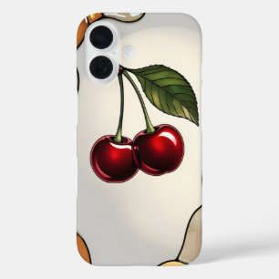 Elegant Glas in lood Effect Cherry iPhone 16 Hoesje