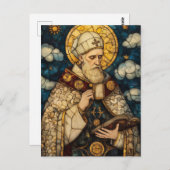 Elegant Glas in lood Pope Briefkaart (Voorkant / Achterkant)