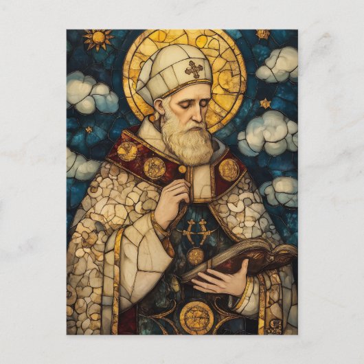 Elegant Glas in lood Pope Briefkaart (Voorkant)