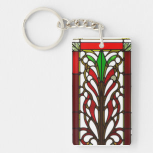 Elegant glas-in-loodpaneel sleutelhanger