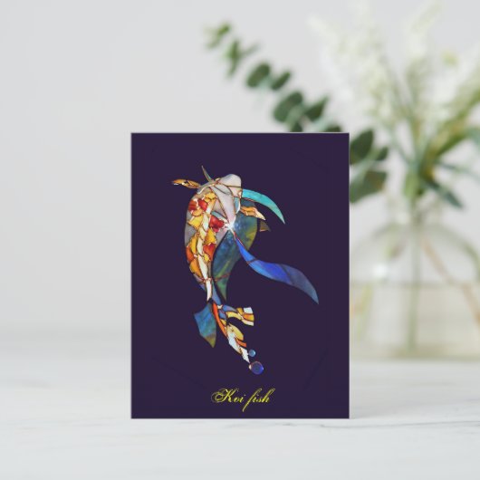Elegant Glass Koi Fish Modern Fine Art Briefkaart (Staand voorkant)