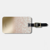 Elegant Glitter Bokeh Ombre - Gepersonaliseerd Bagagelabel (Voorkant horizontaal)