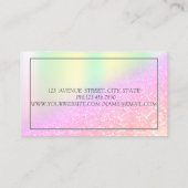 Elegant Glitter Bokeh Ombre, Lijst Holographic Visitekaartje (Achterkant)