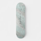 Elegant Glitter Custom Name Skateboard (Voorkant)