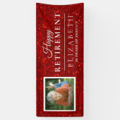 Elegant Glitter Custom Photo Retirement Party Ban Spandoek (Verticaal)