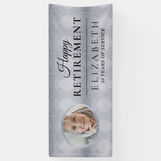 Elegant Glitter Custom Photo Retirement Party Bang Spandoek (Verticaal)