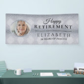 Elegant Glitter Custom Photo Retirement Party Spandoek (Beurs)