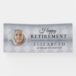 Elegant Glitter Custom Photo Retirement Party Spandoek