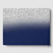 Elegant Glitter Dress Bokeh Blue Sweet 16 Gastenboek (Achterkant)