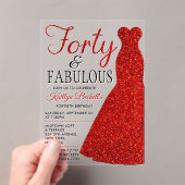 Elegant Glitter Dress | Veertig jaar en feestdag Acryl Uitnodigingen (Insitu (Draagbaar))