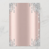 Elegant Glitter Drift Bridal Brunch Menu Kaarten (Achterkant)