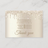 ELEGANT GLITTER DRIP CHIC  CHAMPAGNE VISITEKAARTJE (Achterkant)