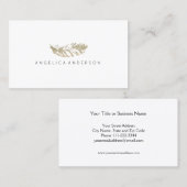 Elegant Glitter Feather Visitekaartje (Voorkant / Achterkant)