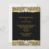 Elegant Glitter Gold Black Diamond Birthday Kaart (Achterkant)