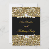 Elegant Glitter Gold Black Diamond Birthday Kaart (Voorkant)