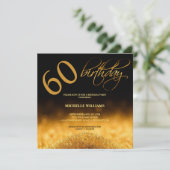 Elegant Glitter Gold Calligraphy Birthday (Staand voorkant)