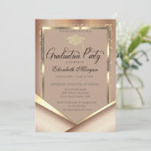 Elegant Glitter Gold Lijst Diamonds Afstuderen Kaart (Staand voorkant)