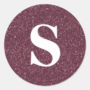Elegant Glitter Gold Monogram Envelope Seal Ronde Sticker