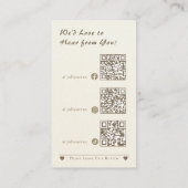 Elegant Glitter Gold Scannable QR Code Dank u Visitekaartje (Achterkant)