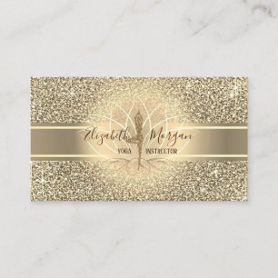 Elegant Glitter, Gold Stripe, Lotus Yoga Girl Visitekaartje