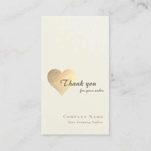 Elegant Glitter Gouden Hart QR Code Dank u Visitekaartje (Voorkant)