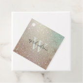 Elegant Glitter Green Pink Aqua Shiny Shimmer Bedankjes Labels (In situ)