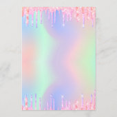 Elegant Glitter Holographic Bridal Brunch Menu (Achterkant)