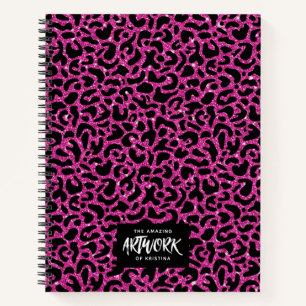Elegant Glitter Hot Pink Sketchbook-laptop Notitieboek