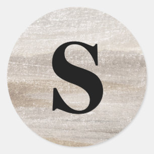 Elegant Glitter Monogram Envelope Seal Ronde Sticker
