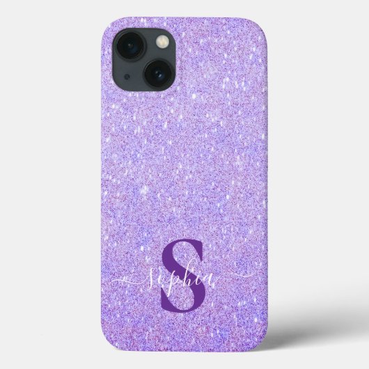 Elegant Glitter monogrammed naam Case-Mate iPhone Case (Achterkant)