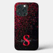 Elegant Glitter monogrammed naam Case-Mate iPhone Case (Achterkant)