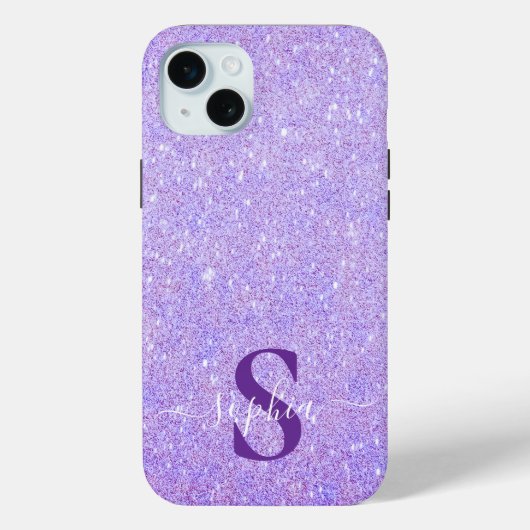 Elegant Glitter monogrammed naam Case-Mate iPhone Case (Achterkant)