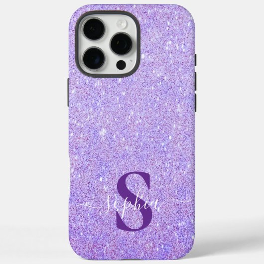 Elegant Glitter monogrammed naam Case-Mate iPhone Case (Achterkant)