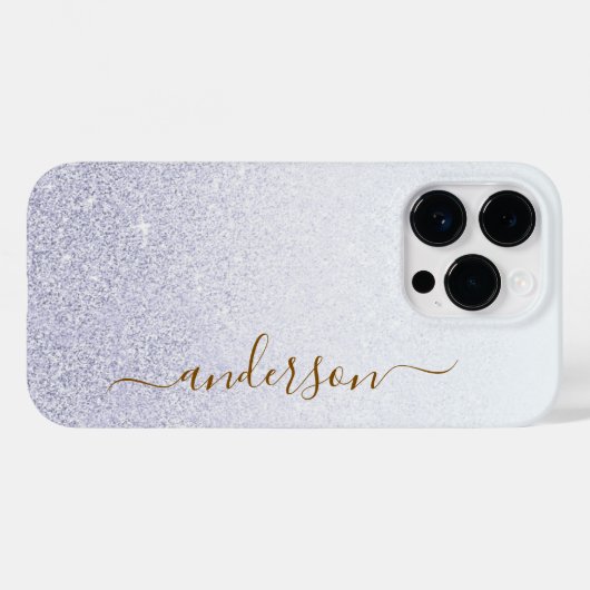 Elegant Glitter monogrammed naam Case-Mate iPhone Case (Achterkant (horizontaal))