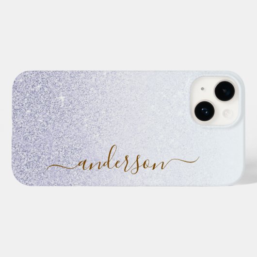 Elegant Glitter monogrammed naam Case-Mate iPhone Case (Achterkant (horizontaal))