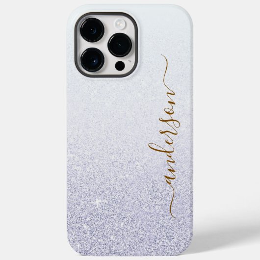 Elegant Glitter monogrammed naam Case-Mate iPhone Case (Achterkant)