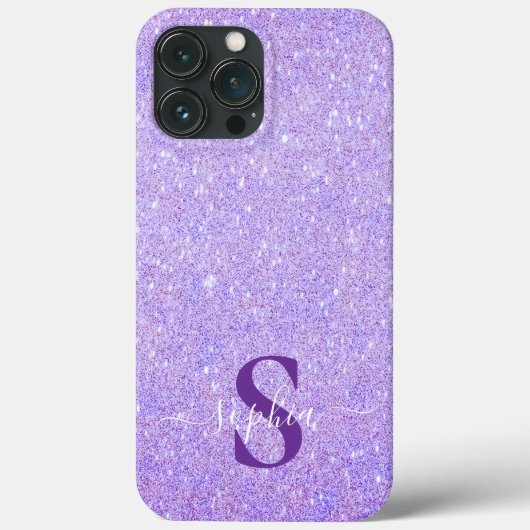 Elegant Glitter monogrammed naam Case-Mate iPhone Case (Achterkant)