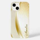 Elegant Glitter monogrammed naam Case-Mate iPhone Case (Achterkant)