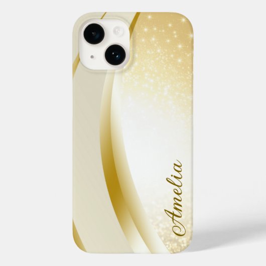 Elegant Glitter monogrammed naam Case-Mate iPhone Case (Achterkant)