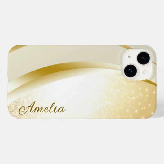 Elegant Glitter monogrammed naam Case-Mate iPhone Case (Achterkant (horizontaal))