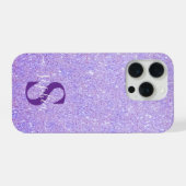 Elegant Glitter monogrammed naam iPhone Hoesje (Achterkant horizontaal)