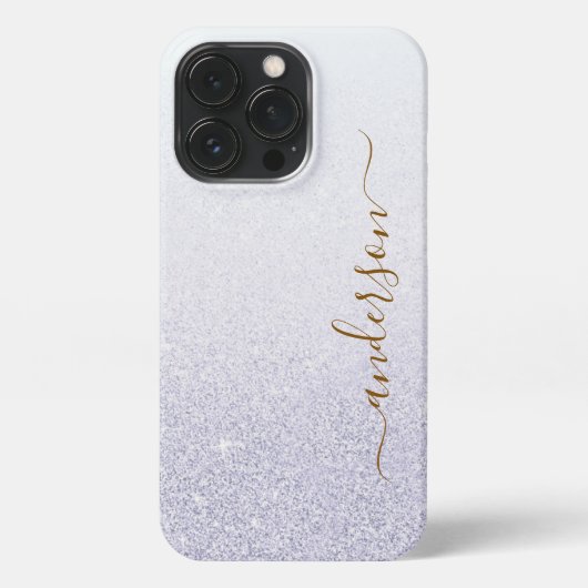 Elegant Glitter monogrammed naam iPhone Hoesje (Achterkant)