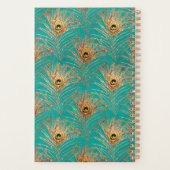 Elegant Glitter Peacock Feathers Gepersonaliseerd Planner (Achterkant)