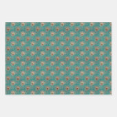 Elegant Glitter Peacock Feathers Patroon Inpakpapier Vel (Voorkant)