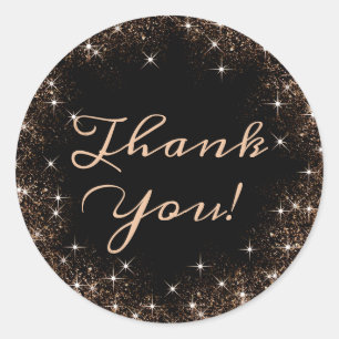 Elegant Glitter Product Packaging Dank u Etiketten