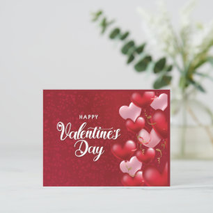 Elegant Glitter Red Hearts Valentijnsdag Postca Briefkaart