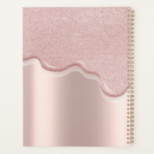 Elegant Glitter Roos Gold Drives Monogram Planner (Achterkant)